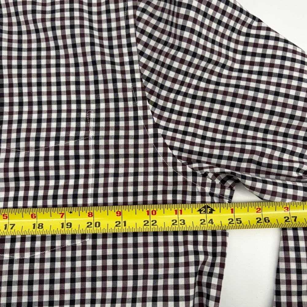 Dockers XL Button Down Shirt Mens Checkered Black/White/Burgundy Long Sleeve - Picture 8 of 8
